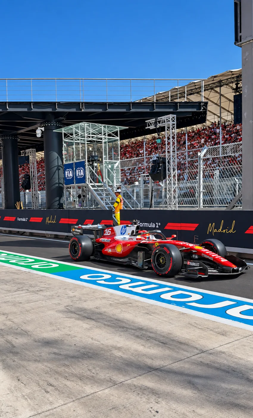 Box de Ferrari con el equipo preparando el coche