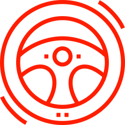 icono de volante de choche.